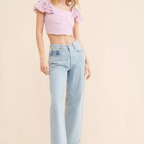Free People Thank You Very Sweetly Crop Top In Blush Lilac - Picture 4 of 5